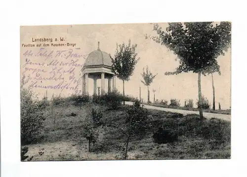 Ak Landsberg a. W. Pavillon auf dem Kosaken-Berge 1917