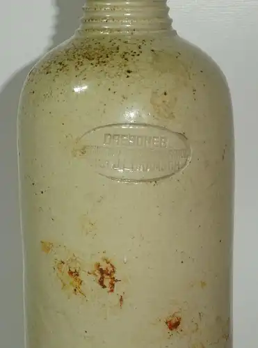 Steingut Flasche Dresden Presshefen Kornspiritus Fabrik Bramsch Deko Vintage