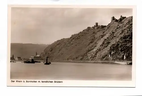 Ak Foto Der Rhein b. Bornhofen m. Feindlichen Brüdern