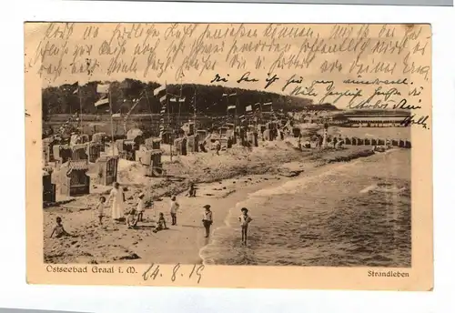 Ak Ostseebad Graal i. M. Strandleben 1919