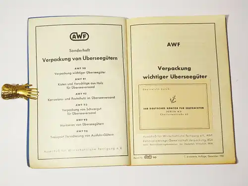 Hamburg Amerika Linie Sonderheft Verpackung Überseegüter 1952