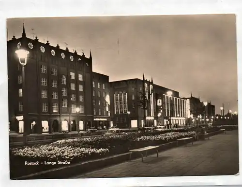 Ak Rostock Lange Straße Ansichtskarte DDR 1964