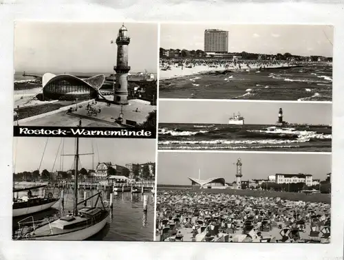 Ak Rostock Warnemünde Gaststätte Teepott Leuchtturm im Yachthafen DDR