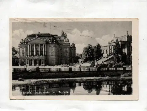 Ak Schwerin Staatstheater und Museum DDR 1954