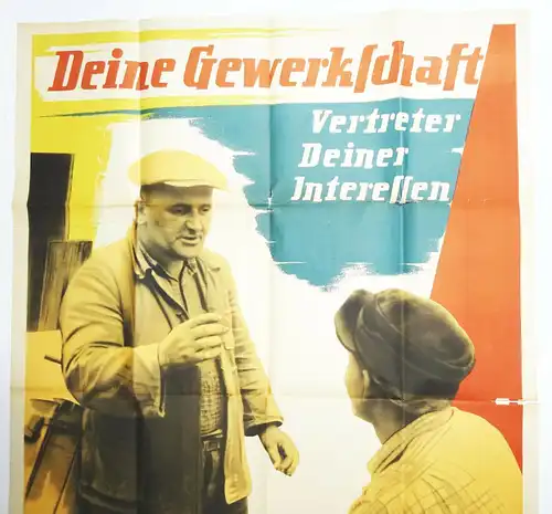 DDR Plakat Gewerkschaft Wahlen 1956 1957 Vintage