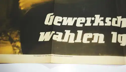 DDR Plakat Gewerkschaft Wahlen 1956 1957 Vintage