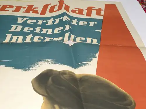 DDR Plakat Gewerkschaft Wahlen 1956 1957 Vintage
