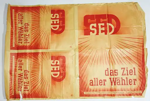 DDR Plakat SED Wahlen um 1950 Politik Wahlen Vintage Sammler