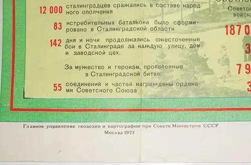 Altes Plakat Kampf um Stalingrad Lenningrad 1973 UdSSR Russisch DDR