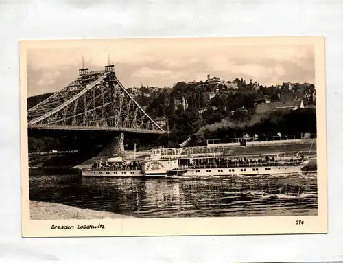 Ak Photo Dresden Loschwitz Dampfer Brücke