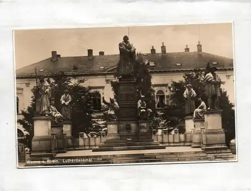 Ak Photo Worms a. Rhein Lutherdenkmal