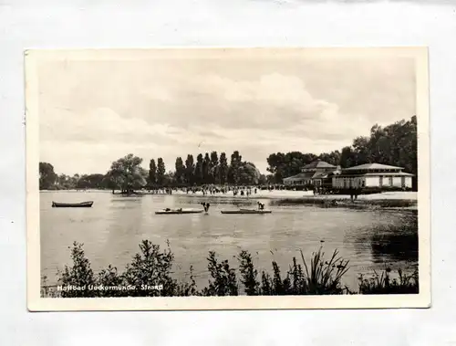 Ak Haffbad Ueckermünde Strand DDR 1953