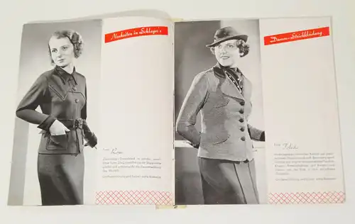 3 schöne Mode Prospekte Damenmode 1930er !