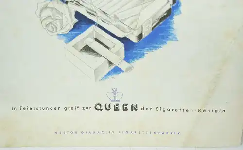 Reklame Prospekt Queen Zigaretten Nestor 1930er !