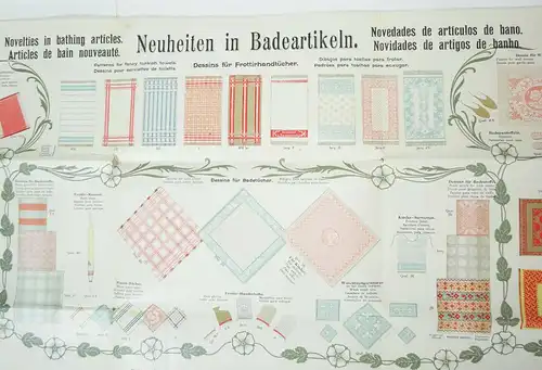Jugendstil Plakat Neuheiten der Badeartikel Chromolithografie um 1900 Original !