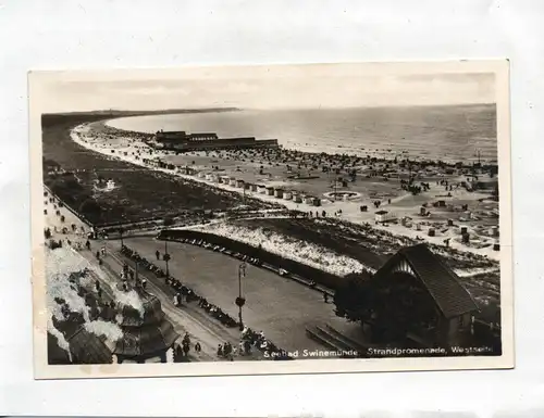 Ak Seebad Swinemünde Strandpromenade Westseite
