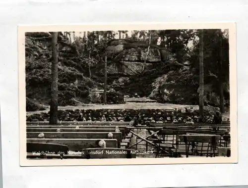 Ak Waldbühne des Kurortes Jonsdorf Nationales Aufbauwerk DDR 1955