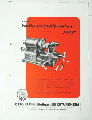 Konvolut Werbe Prospekte Otto Klein Stuttgart Obertürkheim Ventil Schleifer Kfz