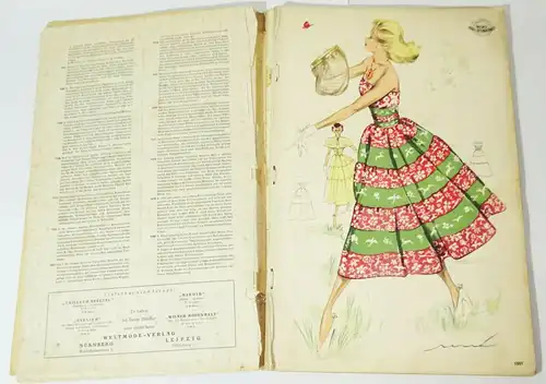 Mode Musterbuch Miroir Robes et Blouses 1950 Rockabilly Fashion Prints Drucke !