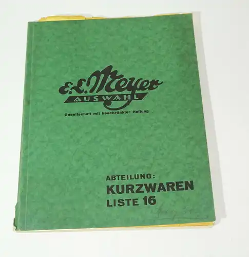 Katalog Meyer Hildesheim Kurzwaren Schreibwaren Bürsten 1930er !