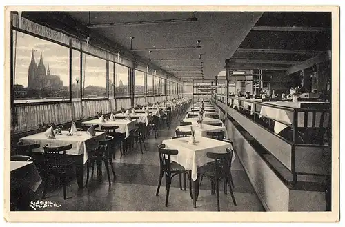 Ak Sünner Terrasse in Deutz Haupteingang Hindenburgbrücke 1936