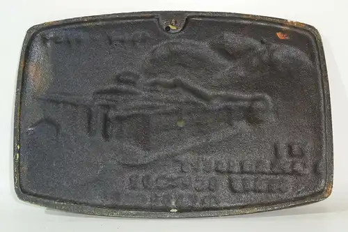 Andenken Metallschild VEB Stahlgiesserei Georg Schwarz Olbersdorf 1949-1989 Deko