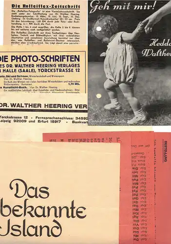 Konvolut Reklame Papiere Dr.Walther Heering Verlag Harzburg Halle 1935 !