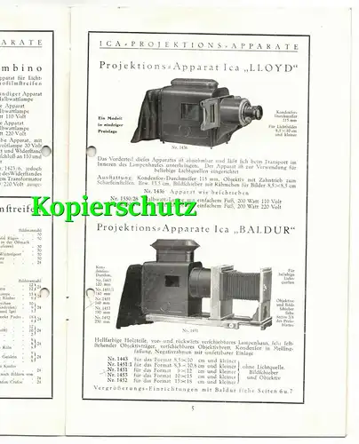 Prospekt Ica Dresden Projektion Apparate Maximar Bambino Lloyd Zubehör Kino