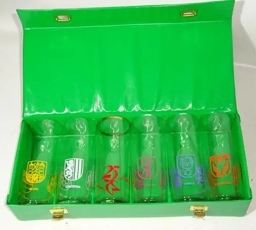 Gläser Set in Anerkennung hervorragender Taten Eisenbahnerexpreß Cottbus 1974 DD