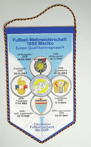 DDR Wimpel Fussball Weltmeisterschaft 1986 Mexiko !