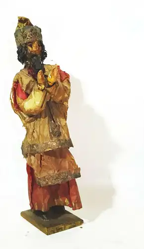 Uralte Weihnachtsfiguren heilige Könige Figuren aus Papier Volkskunst 1850/1900