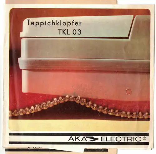 DDR Bedienungsanleitung  für Teppichklopfer TKL03  1975 ! (H2