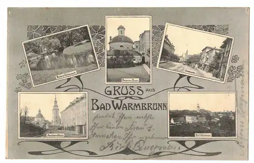 Litho Ak Gruss aus Bad Warmbrunn Cieplice Śląskie-Zdrój Schlesien 1911  (A4215