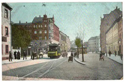 Ak Chemnitz Annabergerstraße Straßenbahn 1907