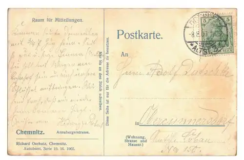 Ak Chemnitz Annabergerstraße Straßenbahn 1907 