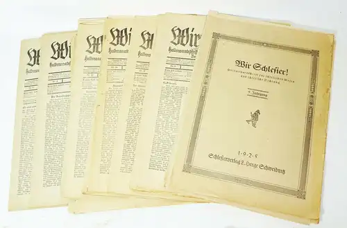 Wir Schlesier Halbmonatsschrift f schlesisches Wesen & schlesische Dichtung 1925