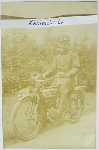 Foto Ak Kradfahrer Motorrad J.100.5 No um 1915 Oldtimer