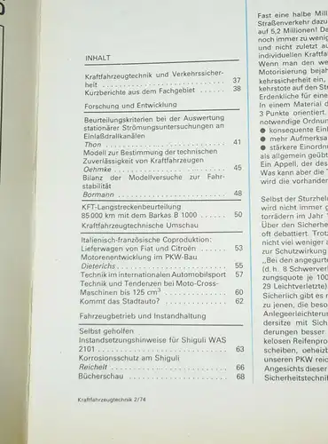 KFT Kraftfahrzeugtechnik Zeitschrift 2 / 1974 Barkas B1000 Feuerwehr !