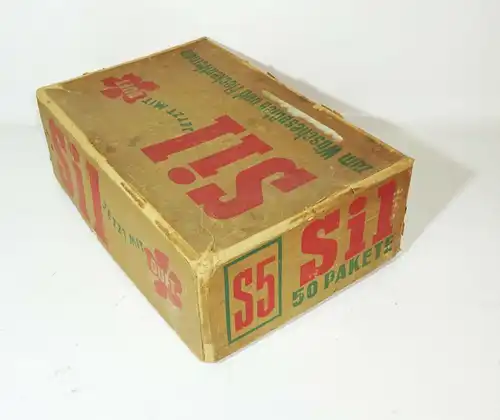 Alter Reklame Karton Kiste Sil Reinigungsmittel Wäsche Deko Laden Vintage 1930er