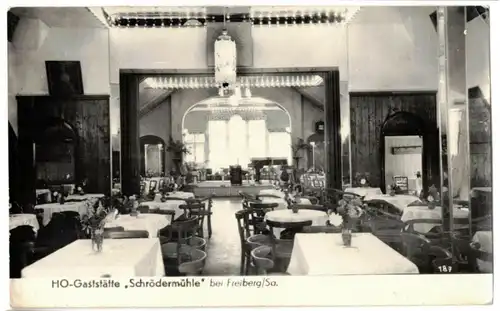 Ak HO Gaststätte Schrödermühle bei Freiberg Sachsen 1953 (A4167