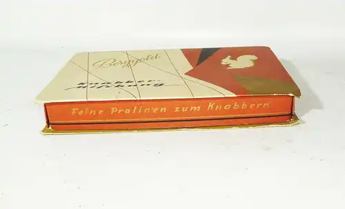 Alte Pappschachtel Berggold Knabber Mischung Eichhörnchen 1962 DDR !
