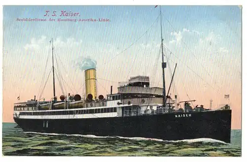 Ak TS Kaiser Seebäderdienst der Hamburg-Amerika Linie 1924 