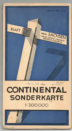 Continental Sonderkarte Landkarte SACHSEN Blatt 7 um 1935er (L