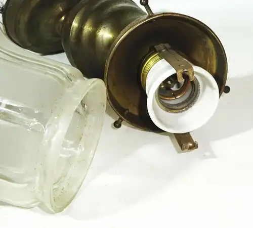 Alte Deckenlampe mit Lampenzug Messing Vintage Deko Lampe Leuchte
