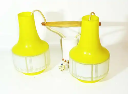 Vintage Deckenlampe Gelb Mid Century 1950er Retro Design Lampe 2flamig Deko !