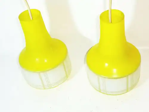 Vintage Deckenlampe Gelb Mid Century 1950er Retro Design Lampe 2flamig Deko !