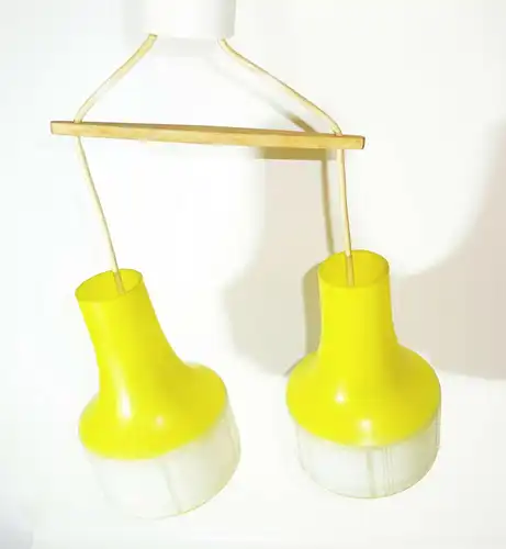 Vintage Deckenlampe Gelb Mid Century 1950er Retro Design Lampe 2flamig Deko !