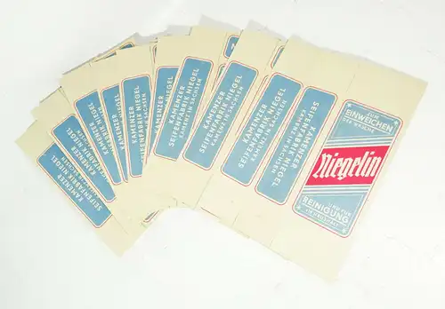 10 alte Schauverpackungen Kartons Niegelin Seife Reinigungsmittel 1950er Packung