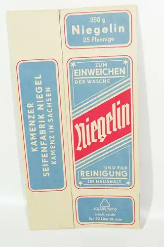 10 alte Schauverpackungen Kartons Niegelin Seife Reinigungsmittel 1950er Packung