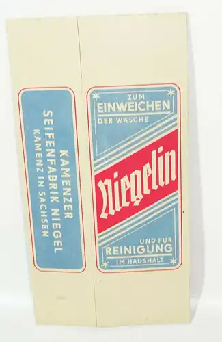 10 alte Schauverpackungen Kartons Niegelin Seife Reinigungsmittel 1950er Packung